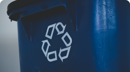 Recycling logo on a recycling can